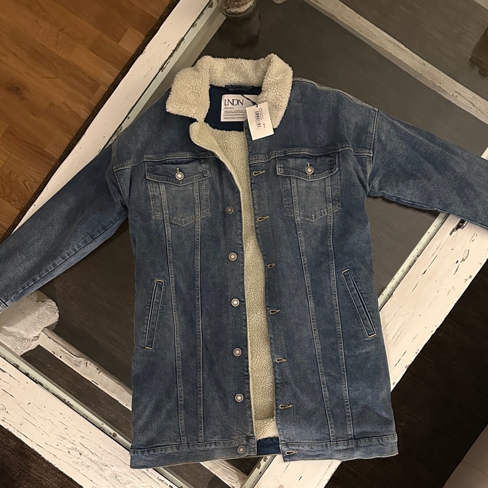 Blue Denim Sherpa-Lined Jean Jacket